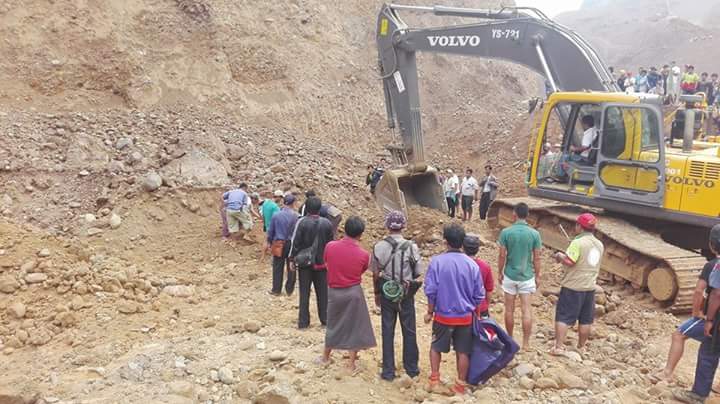 At least 13 buried in latest Hpakant landslide