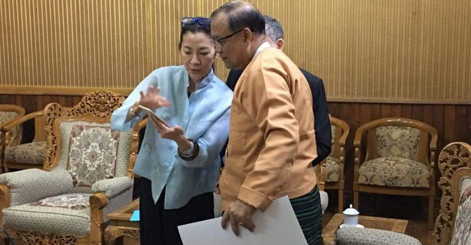 Michelle Yeoh talks road safety in Burma