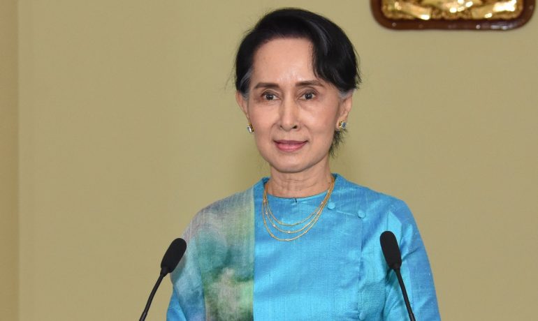 Marking two years in power, Suu Kyi urges nation to stay united amid ‘challenges’