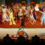 Vietnamese performers dance during the opening ceremony for the 16th ASEAN Summit in Hanoi