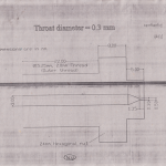 Blueprint for 0.3 mm supersonic nozzle used in laser beam
