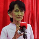 Myanmar pro-democracy leader Aung San Suu Kyi arrives at Yangon domestic airport from Myeik township in Yangon