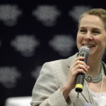 World Bank Vice President for Latin America, Pamela Cox speaks during the World Economic Forum on Latin America in Rio de Janeiro