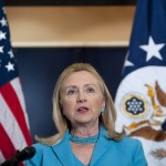 U.S. Secretary of State Clinton speaks during a news conference following her meetings with Myanmar officials, including President Thein Sein, in Naypyitaw