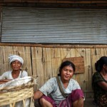 Naw Lah Htoo, 40 year old ethnic Karen refugee sells vegetables at the Mae La refugee camp near Mae Sot