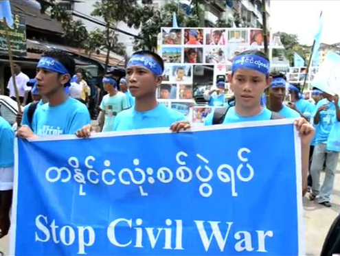 Activists call for peace in Rangoon