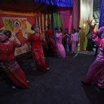 Dancers practice before performing during celebrations of the 65th anniversary of Shan State at the army’s Loi Taileng headquarters in Shan State along the Myanmar-Thai border