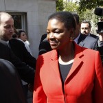 Top UN aid official Amos leaves the Syrian Health Ministry in Damascus