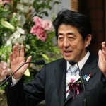 Japan’s Prime Minister Shinzo Abe delivers a speech at a dinner during the 19th International Conference on “The Future of Asia” in Tokyo