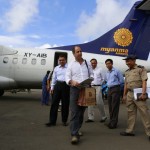 UN Special Rapporteur Quintana arrives at Sittwe Airport in  Rakhine
