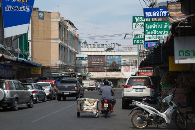 Street view of Mahacai, a port town west of Bangkok and home to hundreds of thousands of Burmese migrant workers. 