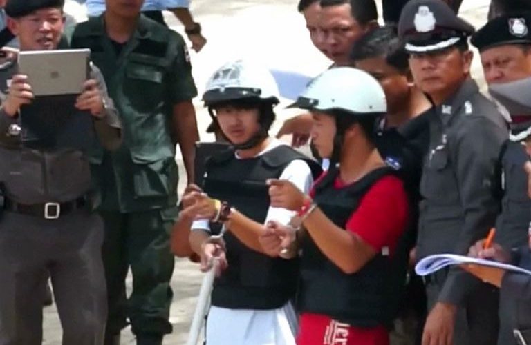 Re-enactment was orchestrated by police, say Koh Tao suspects 