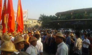 The Irrawaddy column rallies in Pantanaw, 5 February 2015. (PHOTO: DVB)