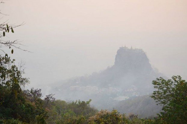 Wildfires damage Mount Popa hills