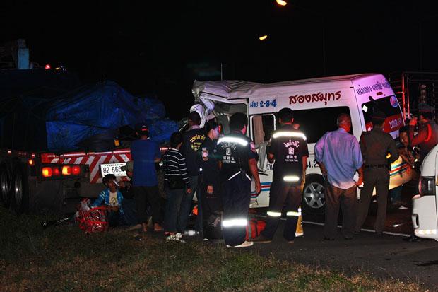 One dead, 11 injured in Burmese migrant truck crash
