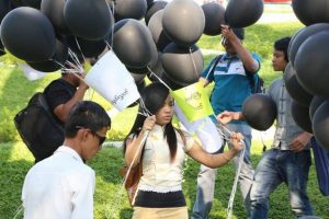 The Inya Lake protest on 20 March 2015. (PHOTO: DVB)