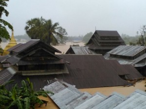 The flooded town of Ann, located in Arakan State. (PHOTO: Tharlay Rakhine).