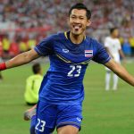 28th SEA Games Singapore 2015 – National Stadium – Singapore – 15/6/15  Football – Men’s Gold Medal Match – Myanmar v Thailand – Thailand’s Pombubpha Chananan celebrates scoring their second goalSEAGAMES28Mandatory Credit: Singapore SEA Games Organising Committee / Action Images via Reuters