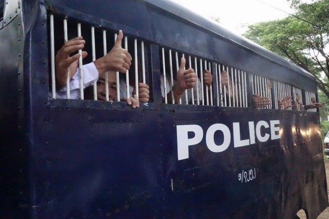 Shouting match derails Letpadan student trial