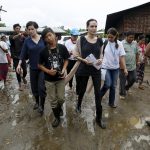 UNHCR special envoy Jolie Pitt and her son Maddox visit Jam Mai Kaung IDP camp in Myitkyina capital city of Kachin state