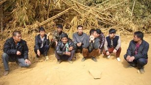 Some of the Chinese nationals at the time of their arrest for logging in Kachin State. (PHOTO: MOI)