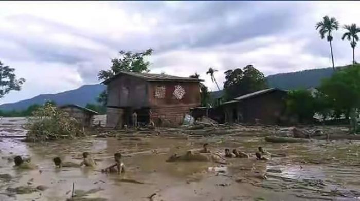 Chin State town submerged by mudslide