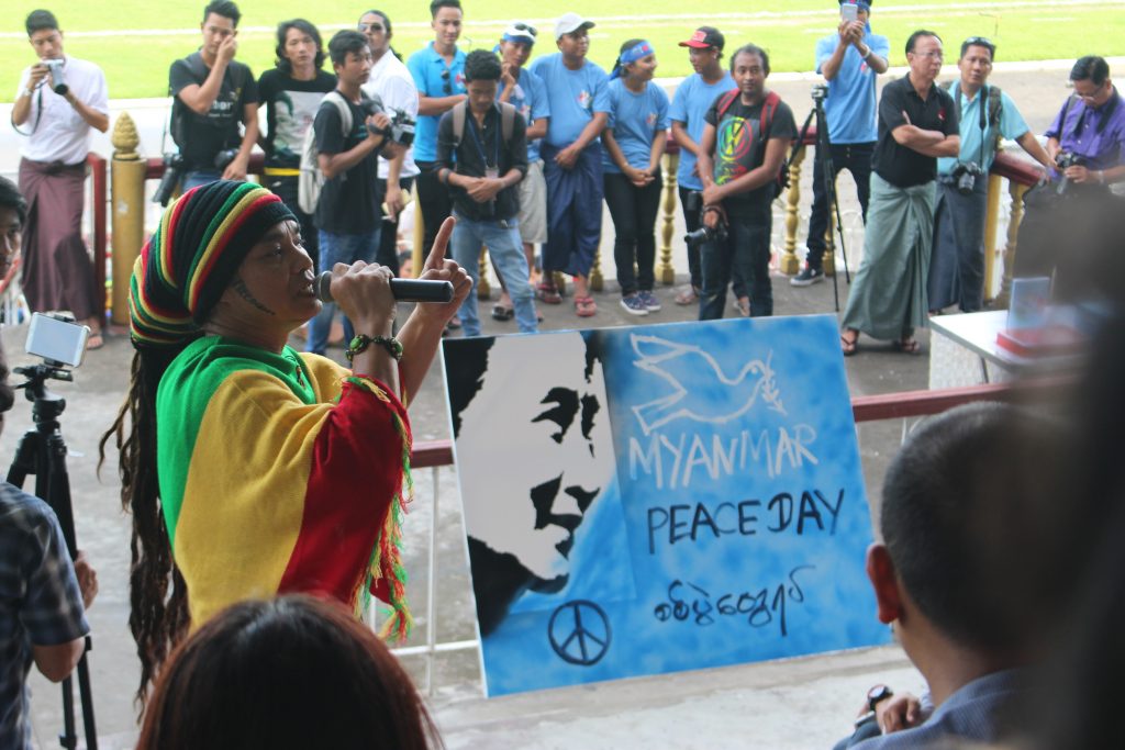 A Peace Day mural was also spray painted during the day's celebrations. (Photo: Libby Hogan / DVB)