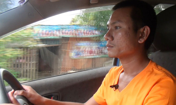 Rangoon taxi driver Than Htike Kyaw . (DVB TV)