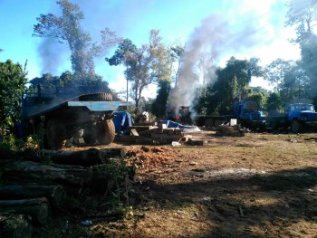 Bombed out KIA base in Mansi, after Tatmadaw had captured it., 18 January 2017. (PHOTO: Burmese Commander-in-Chief's Office)