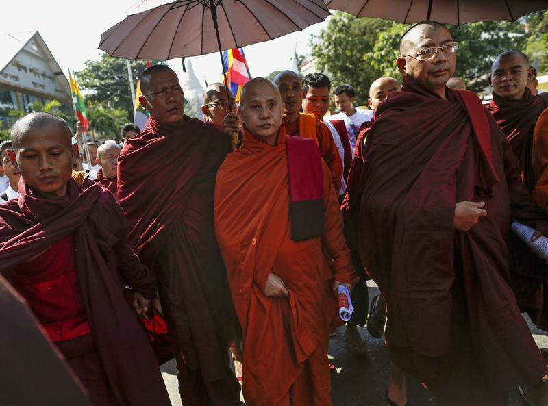Firebrand monk Wirathu travels to troubled Arakan State