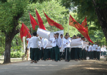Sagaing students protest over changes to distance education