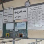 Train ticket counter in Mandalay.