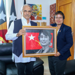 Zin Mar Aung meets Jose Ramos-Horta in Dili, Timor-Leste (Credit- NUG)