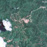 A satellite image shows an overview of new rare earth mines in Myanmar’s Shan state