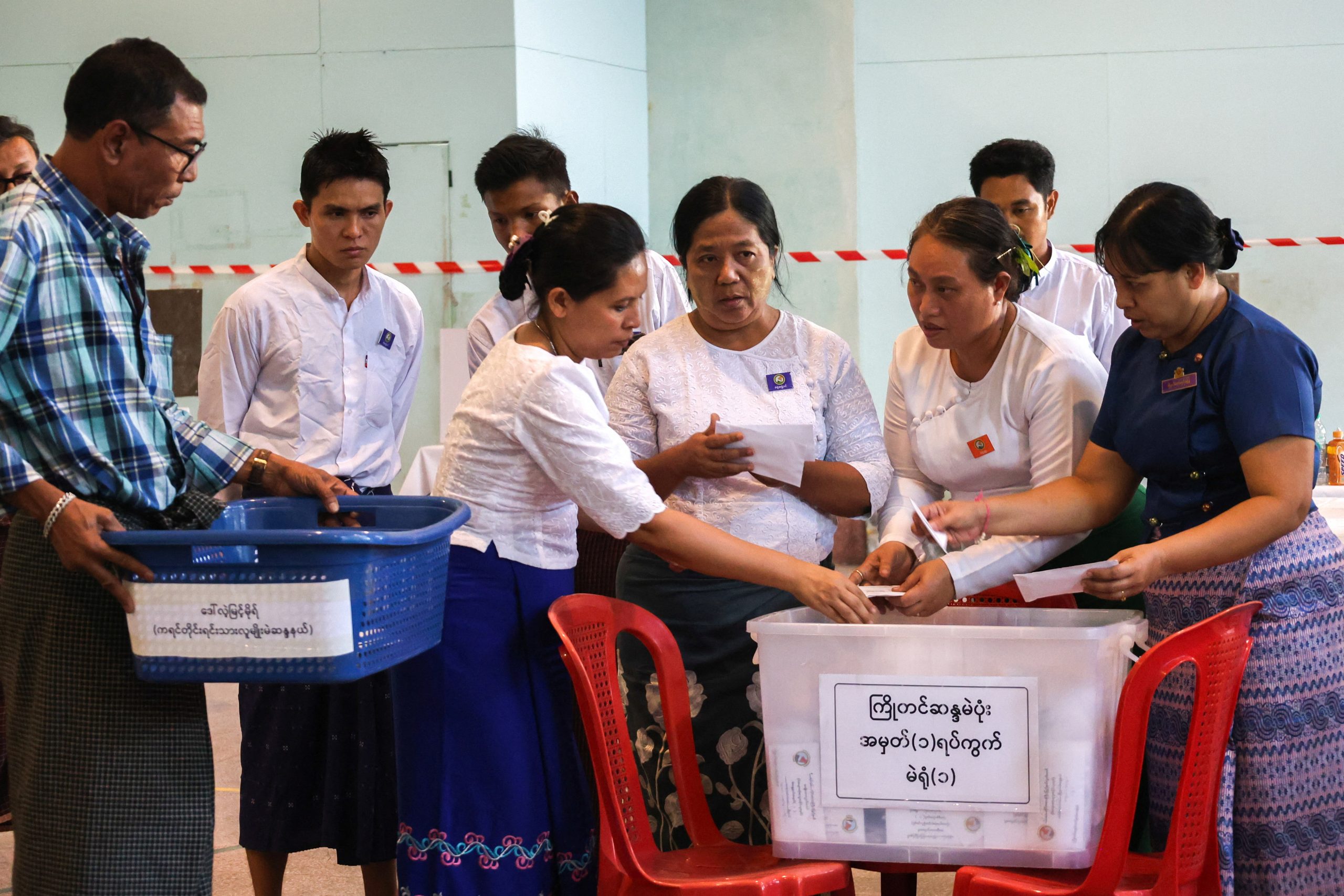 Myanmar regime says voter turnout at 52 percent in first phase of election
